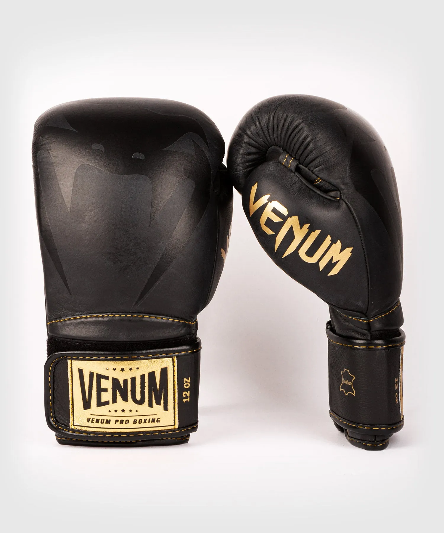 GUANTES DE BOXEO PROFESIONAL VENUM GIANT 2.0  – VELCRO  NEGRO/NEGROORO