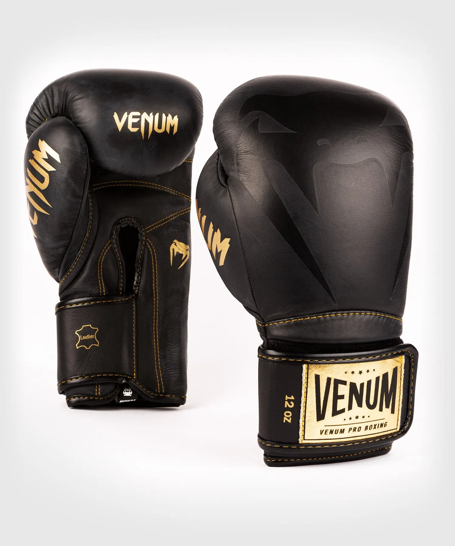 GUANTES DE BOXEO PROFESIONAL VENUM GIANT 2.0  – VELCRO  NEGRO/NEGROORO