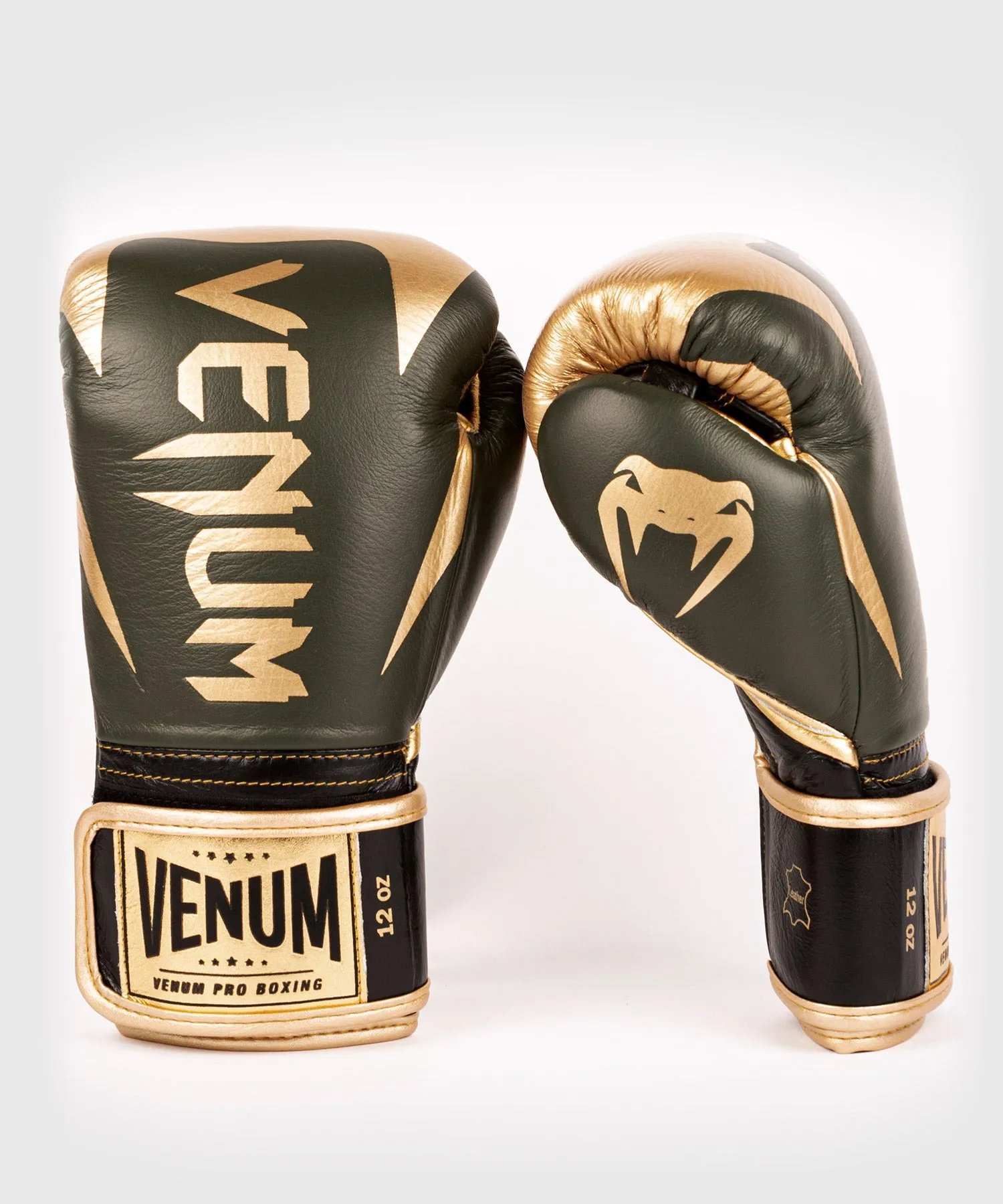 GUANTES DE BOXEO PROFESIONAL VENUM HAMMER – VELCRO  CAQUI/ORO