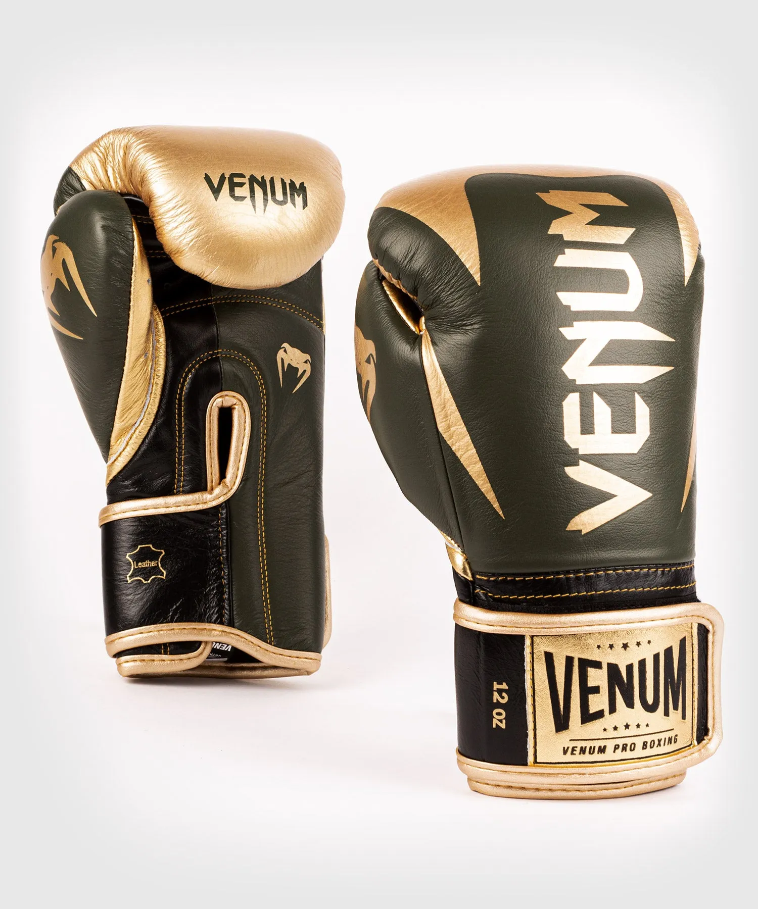 GUANTES DE BOXEO PROFESIONAL VENUM HAMMER – VELCRO  CAQUI/ORO