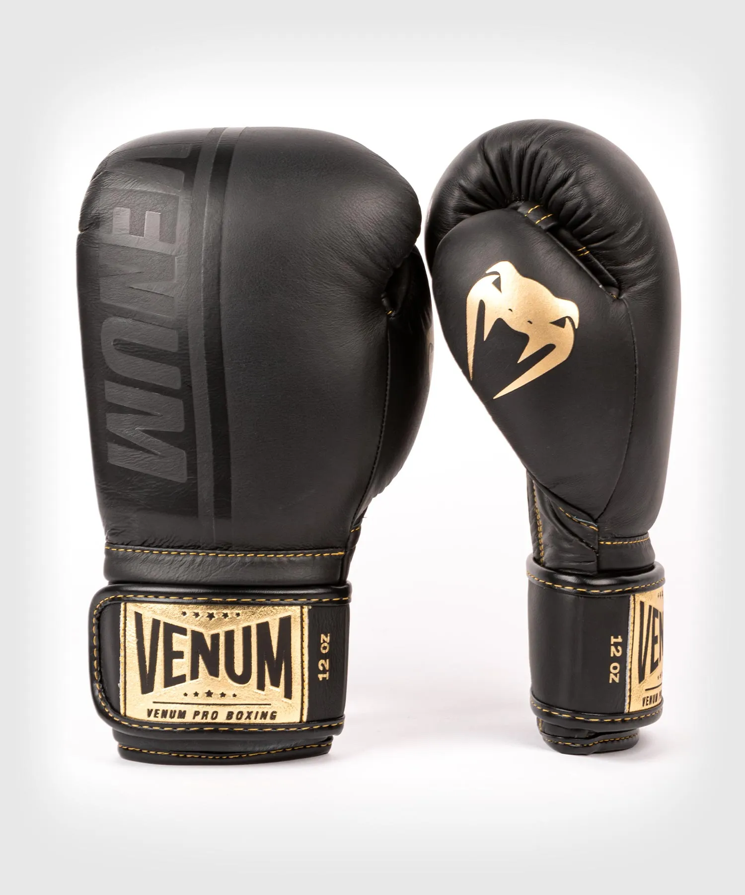 GUANTES DE BOXEO PROFESIONAL VENUM SHIELD – VELCRO  NEGRO/NEGROORO