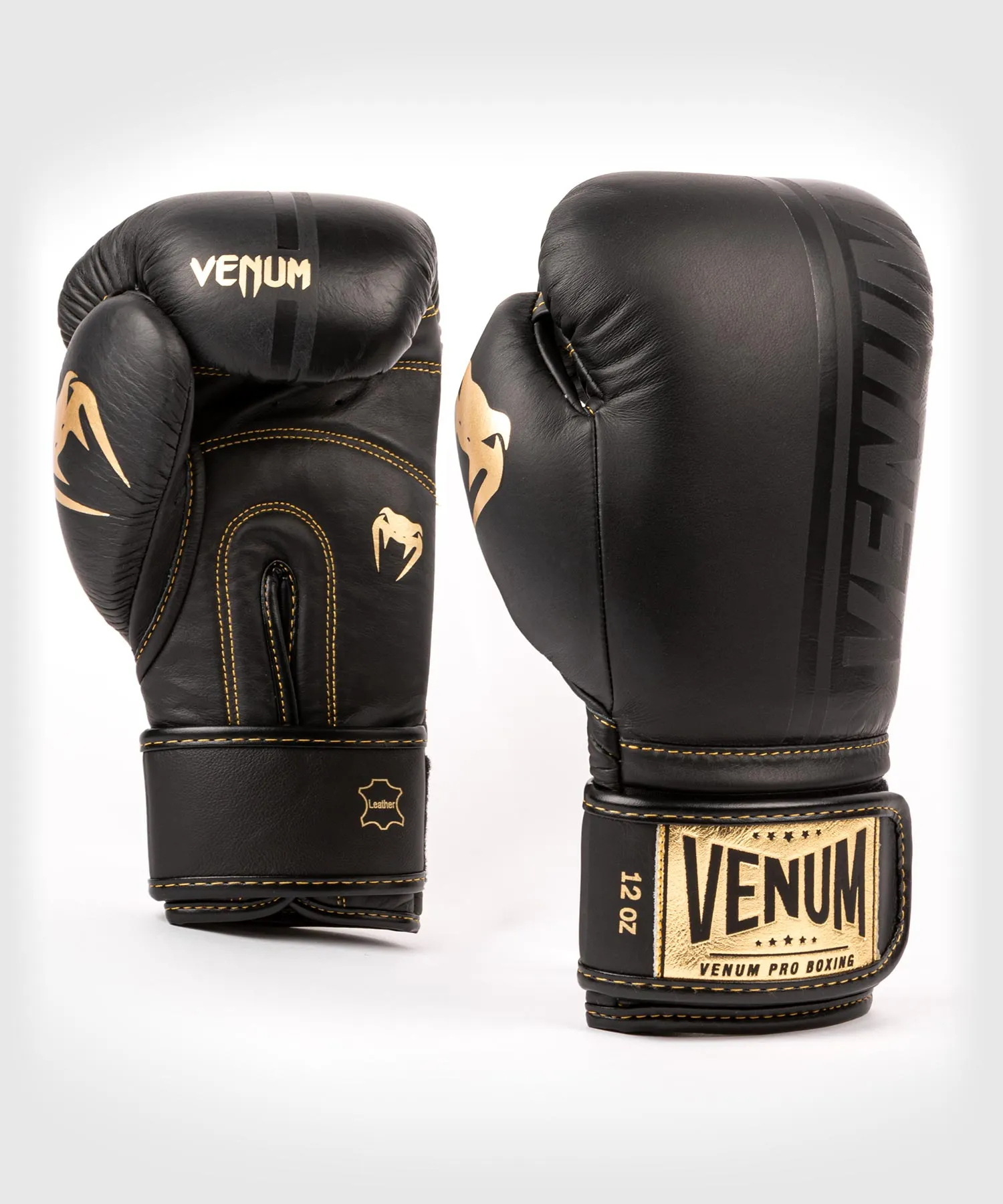 GUANTES DE BOXEO PROFESIONAL VENUM SHIELD – VELCRO  NEGRO/NEGROORO