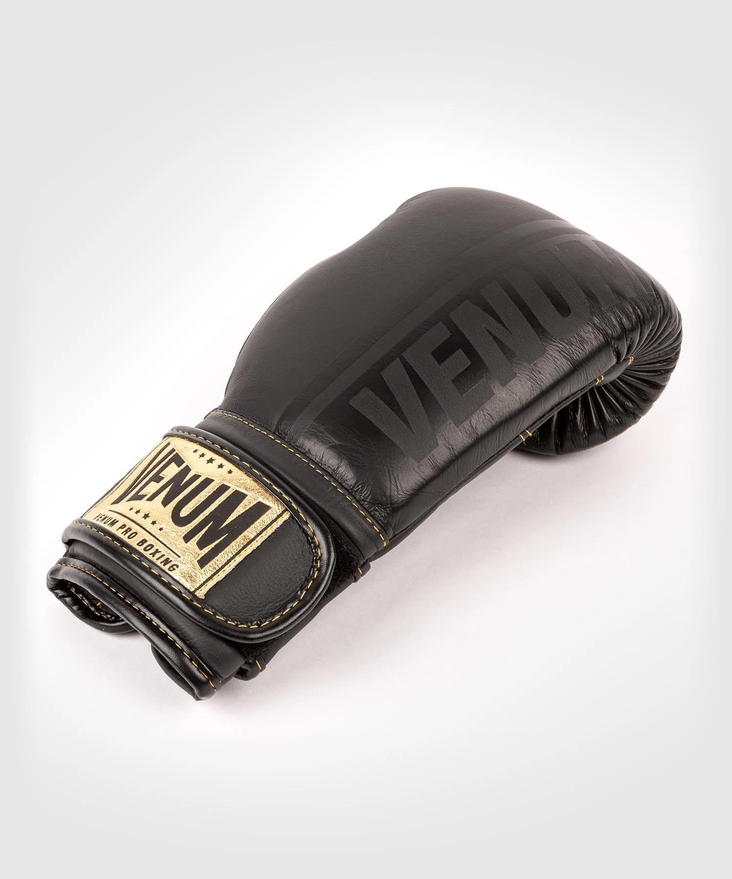 GUANTES DE BOXEO PROFESIONAL VENUM SHIELD – VELCRO  NEGRO/NEGROORO