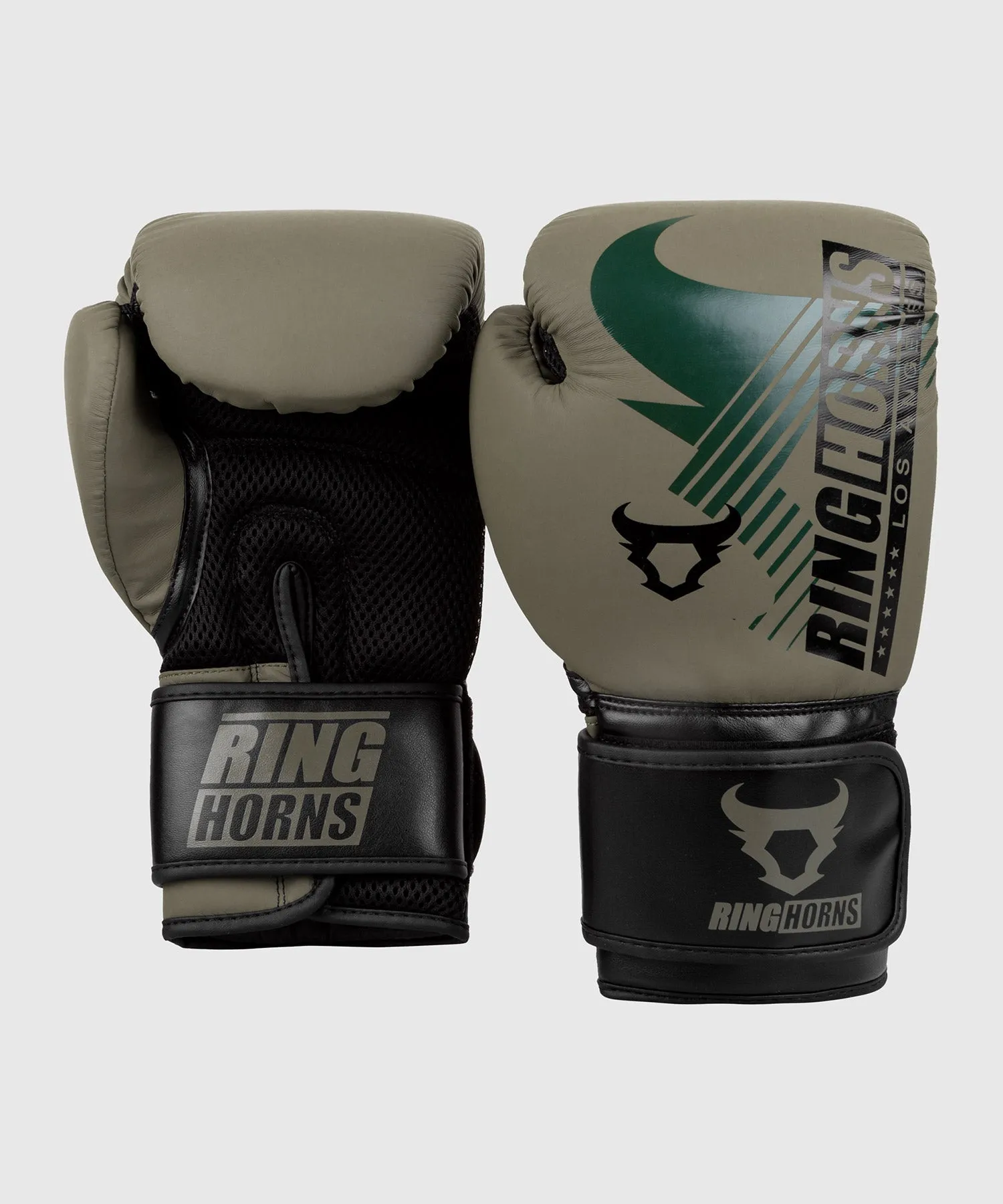GUANTES DE BOXEO RINGHORNS CHARGER MX  KAKI/NEGRO