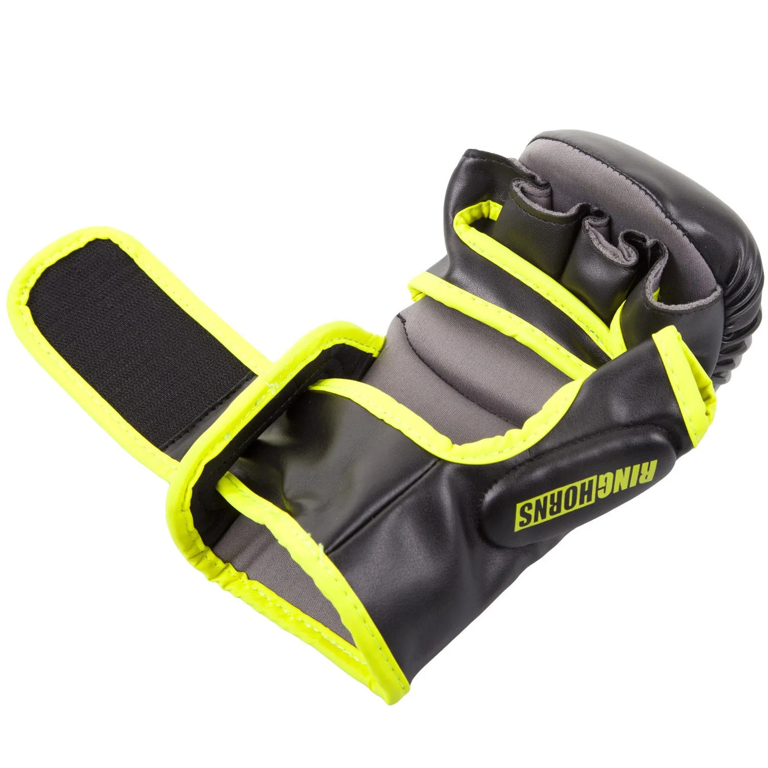 GUANTES DE BOXEO RINGHORNS CHARGER SPARRING  NEGRO/AMARILLO FLUO