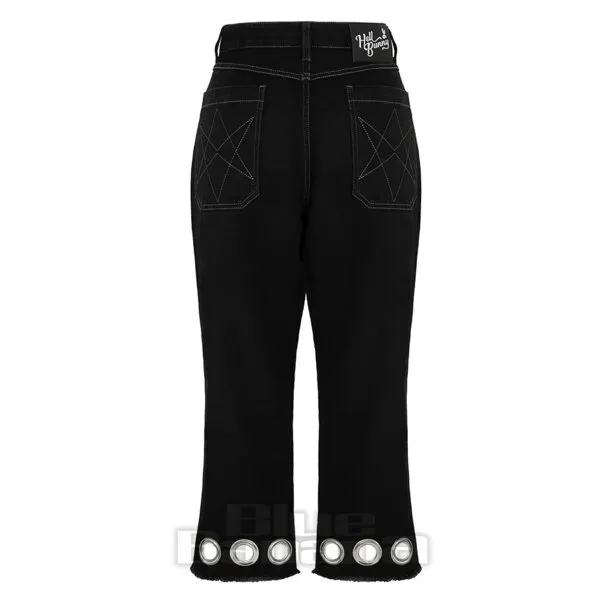 Hell Bunny Destruir Vaqueros Recortados (Negro)