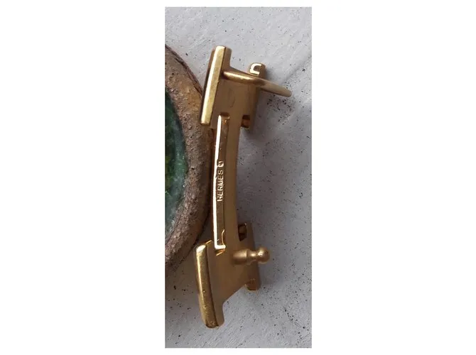 Hermès Hebilla de cuero h Caramelo 