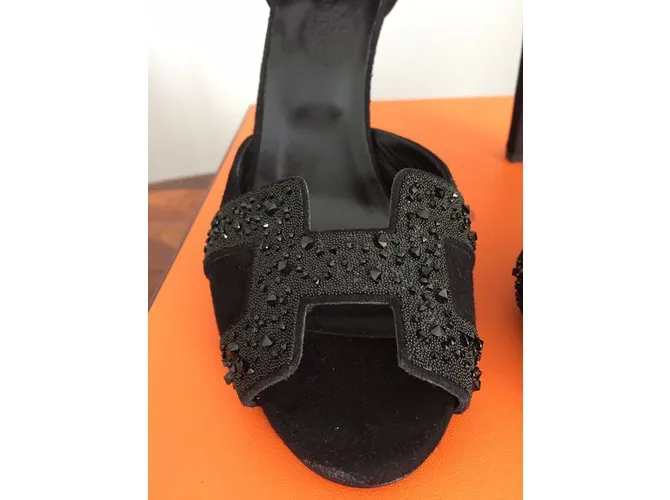 Hermès Sandalias Negro 