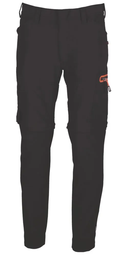 Herock Tornado, pantalón con pernera desmontable de cremallera, negro (cintura 32
