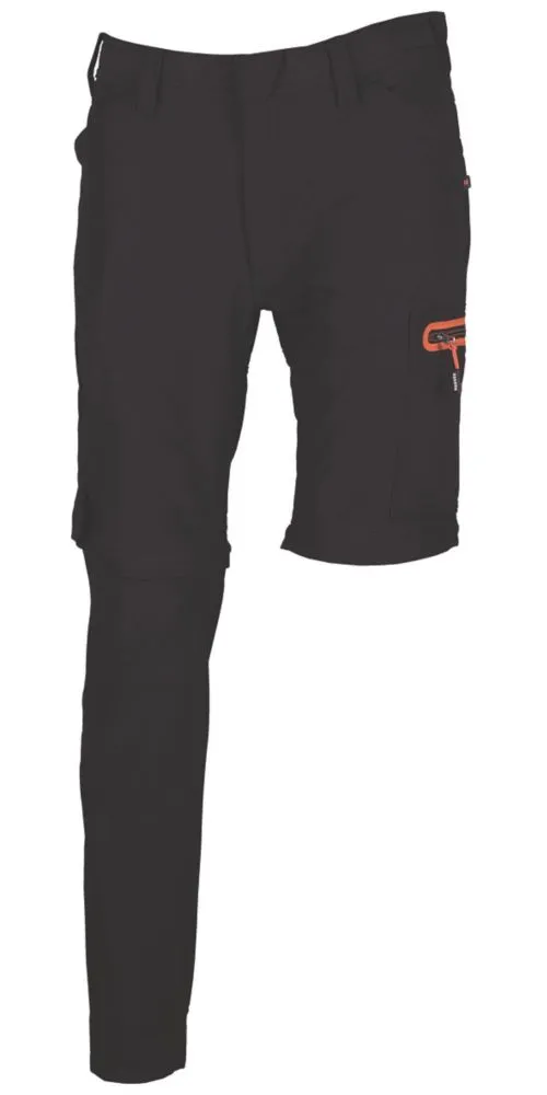 Herock Tornado, pantalón con pernera desmontable de cremallera, negro (cintura 32