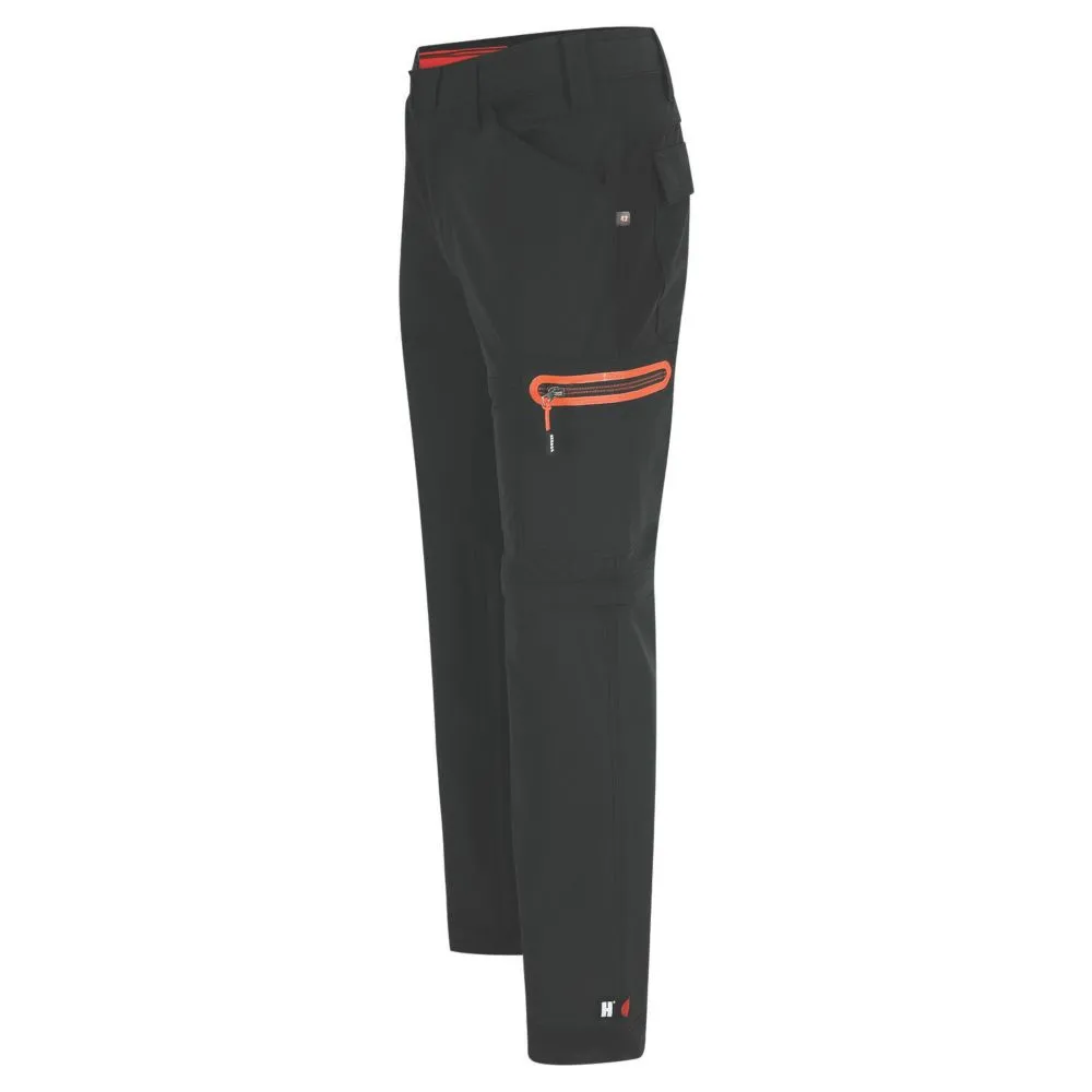 Herock Tornado, pantalón con pernera desmontable de cremallera, negro (cintura 32