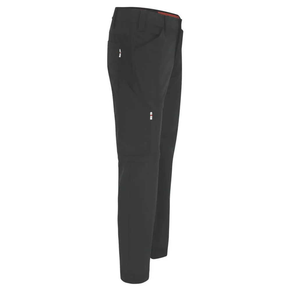Herock Tornado, pantalón con pernera desmontable de cremallera, negro (cintura 32