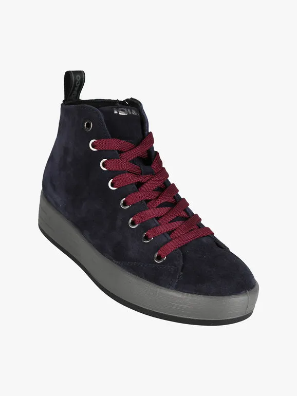 Igi&Co Zapatillas altas de mujer de ante con cordones y cremallera