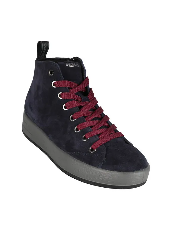 Igi&Co Zapatillas altas de mujer de ante con cordones y cremallera