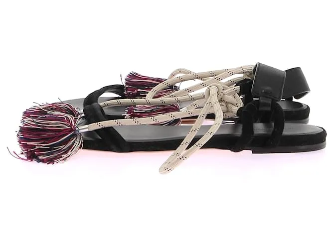 ISABEL MARANT Sandalias T.UE 38 Cuero Negro 