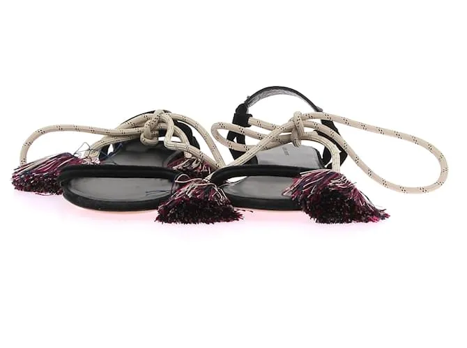 ISABEL MARANT Sandalias T.UE 38 Cuero Negro 