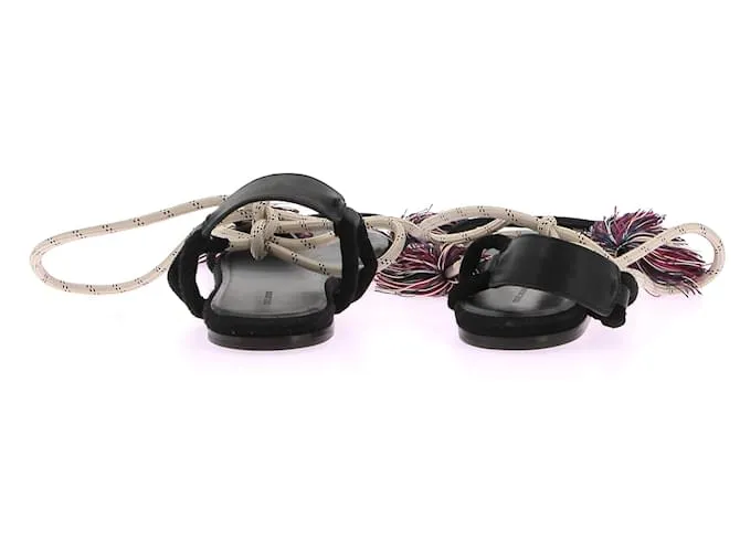 ISABEL MARANT Sandalias T.UE 38 Cuero Negro 