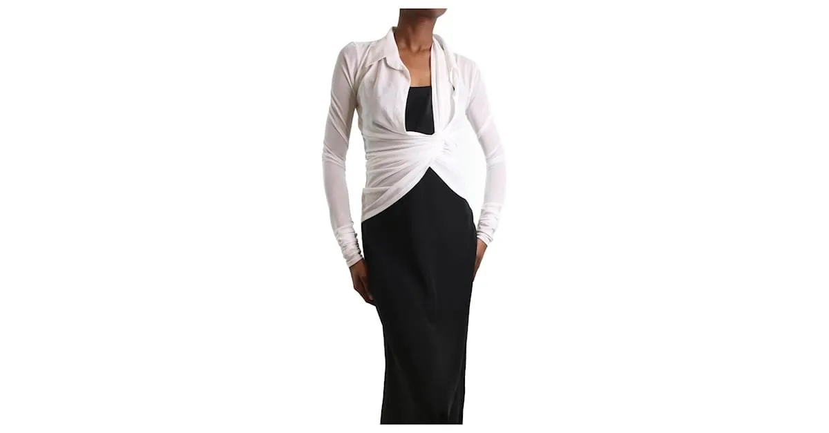 JACQUEMUS TOP FRUNCIDO BLANCO CON ESCOTE PRONUNCIADO  TALLA FR 36 