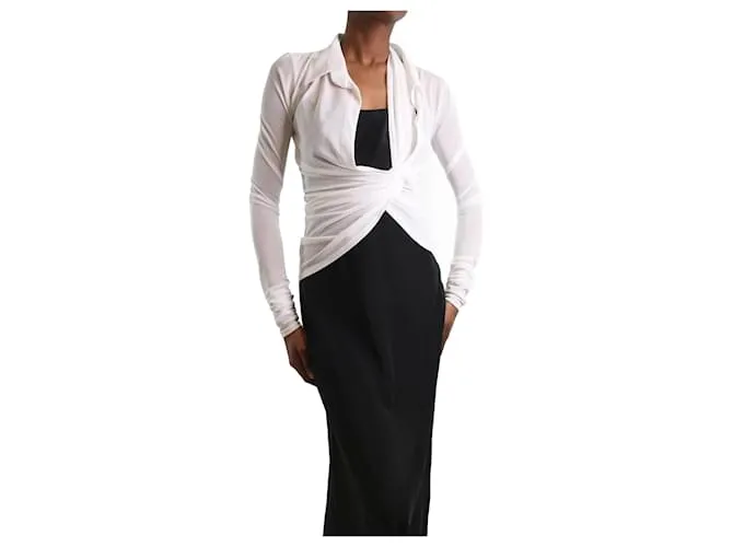 JACQUEMUS TOP FRUNCIDO BLANCO CON ESCOTE PRONUNCIADO  TALLA FR 36 