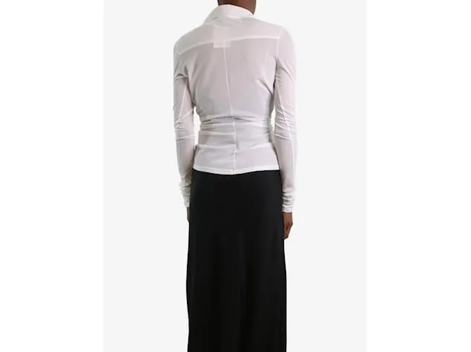 JACQUEMUS TOP FRUNCIDO BLANCO CON ESCOTE PRONUNCIADO  TALLA FR 36 