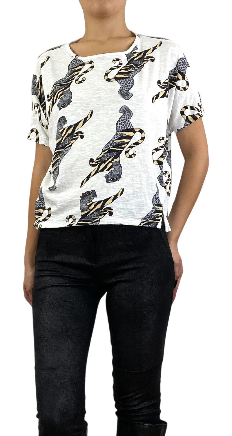 JAZMIN CHEBAR Polera Blanca Tigre