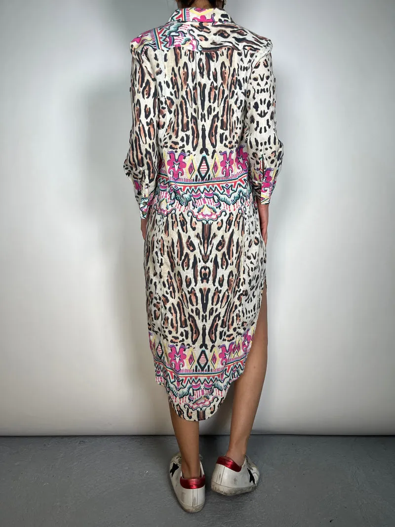 JAZMIN CHEBAR Vestido Camisero Lino