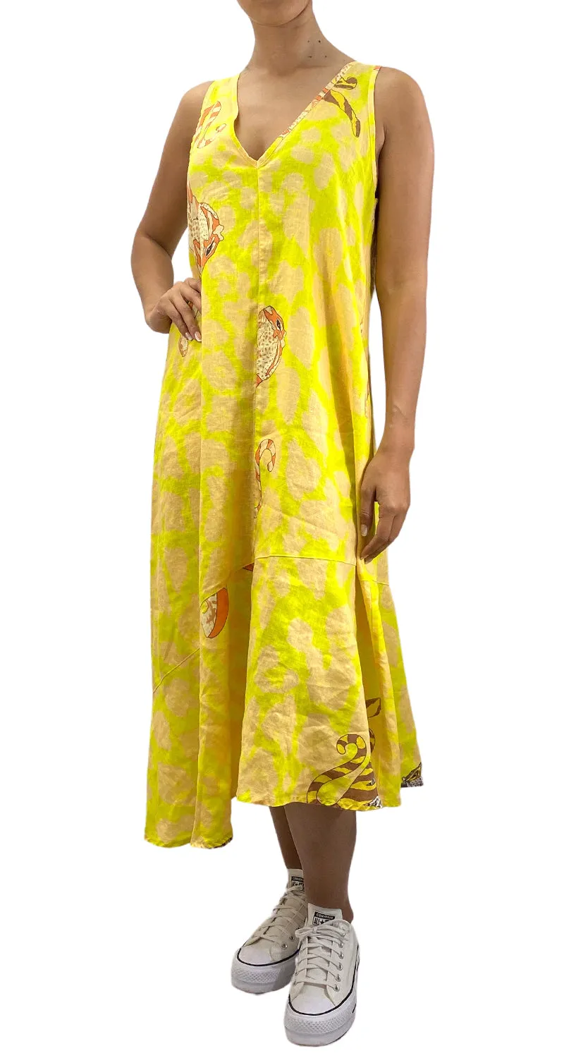 JAZMIN CHEBAR Vestido Lino Amarillo