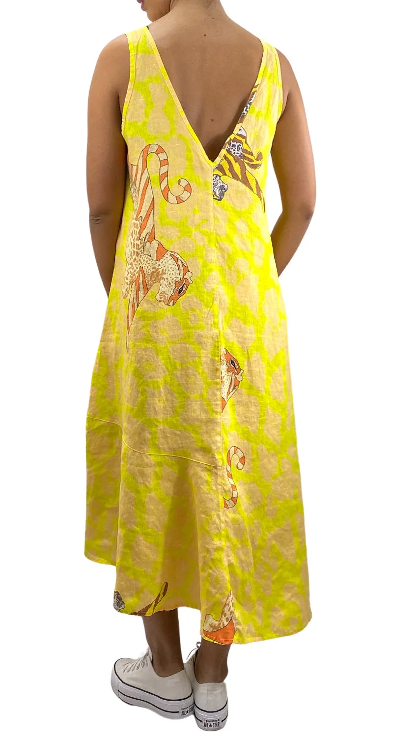 JAZMIN CHEBAR Vestido Lino Amarillo