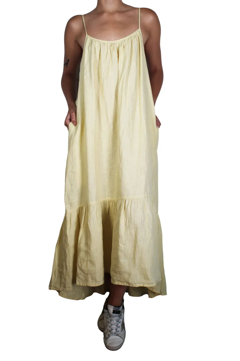 JCREW Vestido Lino Amarillo