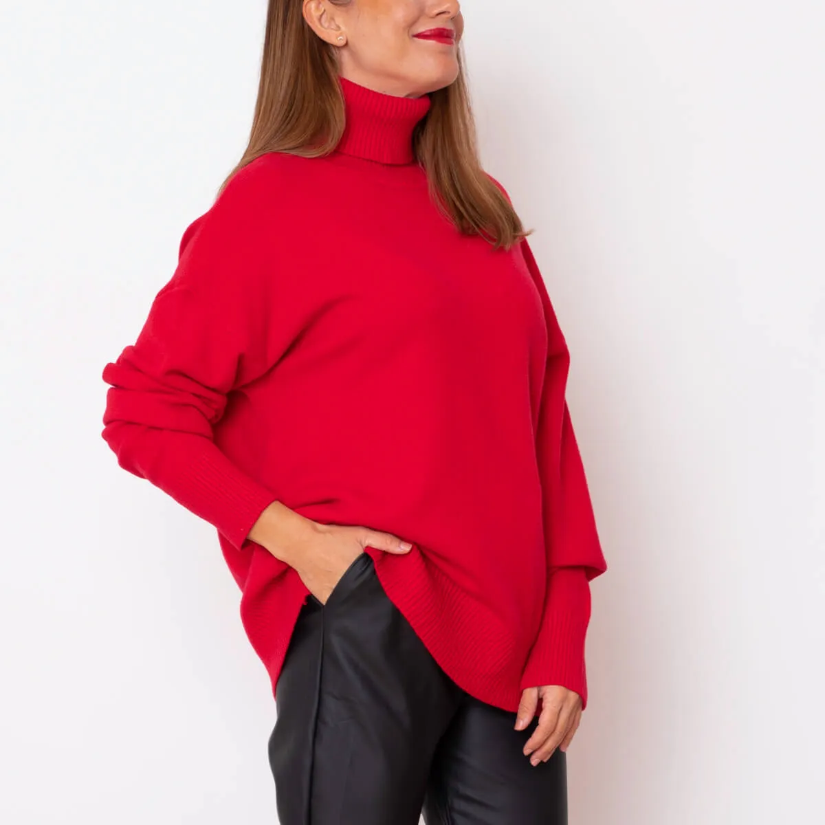 JERSEY OVERSIZE CUELLO  ROJO