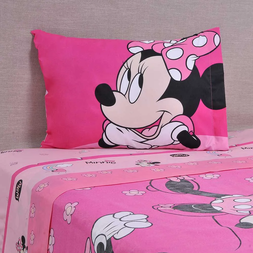Juego de Sábanas Infantil Estampado Disney 1,5 Plazas Minnie Comets