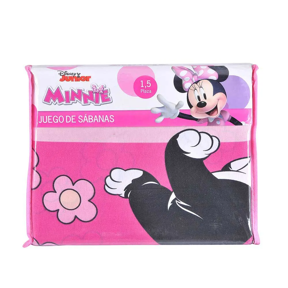Juego de Sábanas Infantil Estampado Disney 1,5 Plazas Minnie Comets