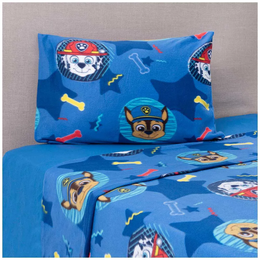 Juego de Sábanas Polar Infantil Paw Patrol Niño 1,5 Plazas Huesos