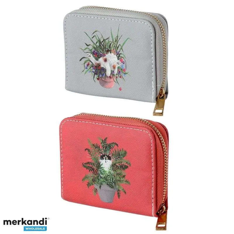 Kim Haskins gatos en cartera de maceta con cremallera pequeña por pieza