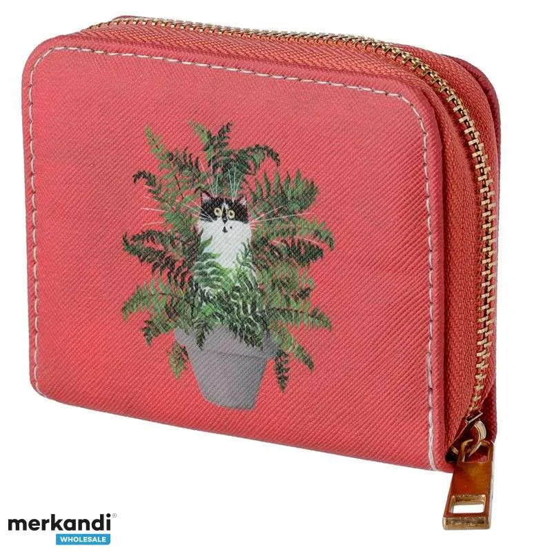 Kim Haskins gatos en cartera de maceta con cremallera pequeña por pieza