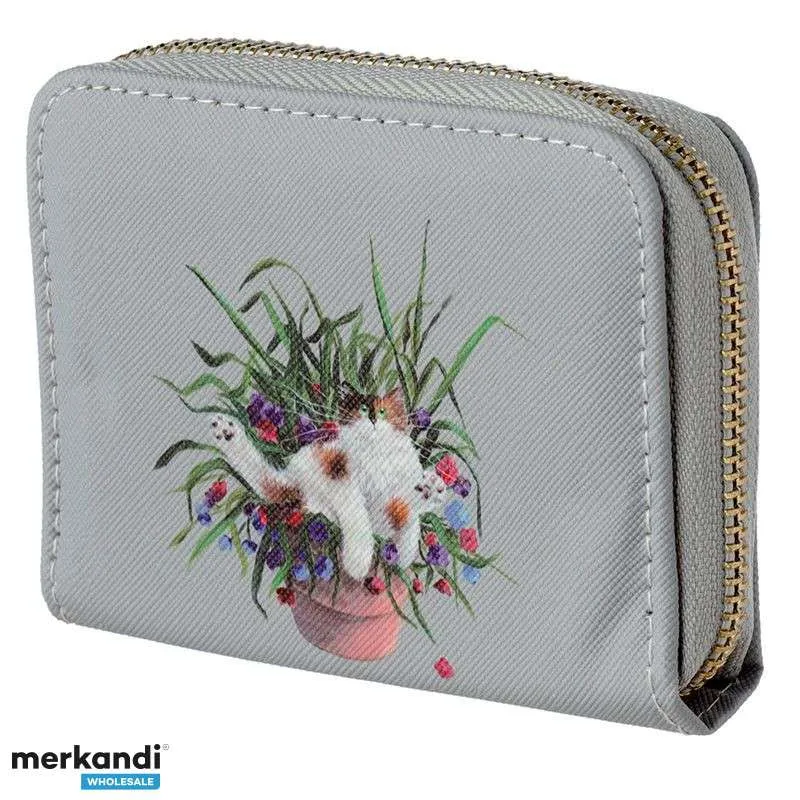 Kim Haskins gatos en cartera de maceta con cremallera pequeña por pieza
