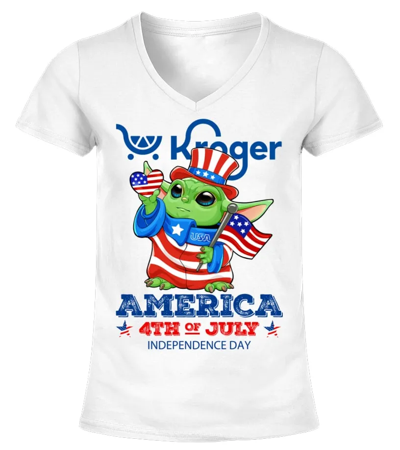 kroger yoda Independence Day Camiseta cuello pico Mujer