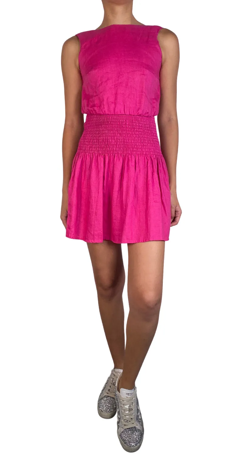 LALALOU Vestido Lino Fruncido