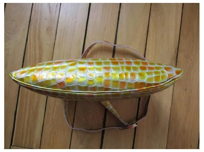 Lancel Saco/cubiertas de vinilo, efecto mosaico. Amarillo 