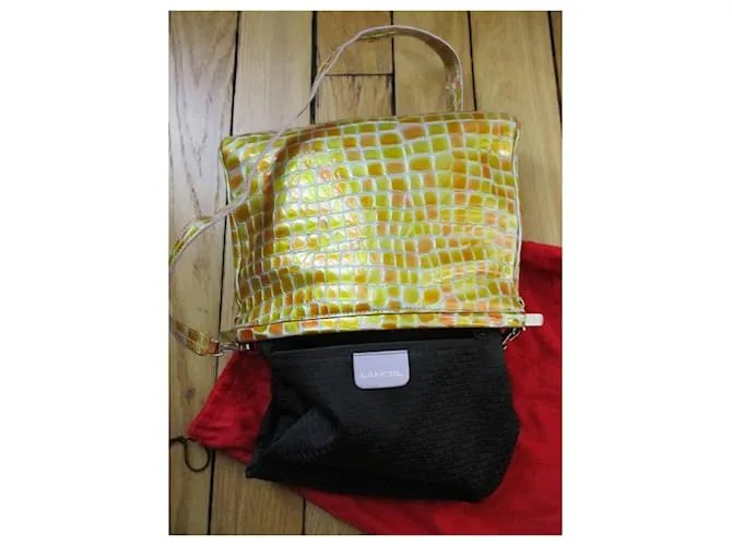 Lancel Saco/cubiertas de vinilo, efecto mosaico. Amarillo 