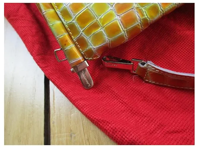 Lancel Saco/cubiertas de vinilo, efecto mosaico. Amarillo 