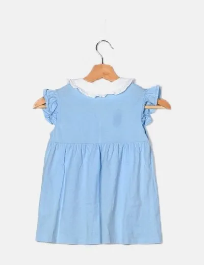 Lanidor Vestido azul detalle cuello
