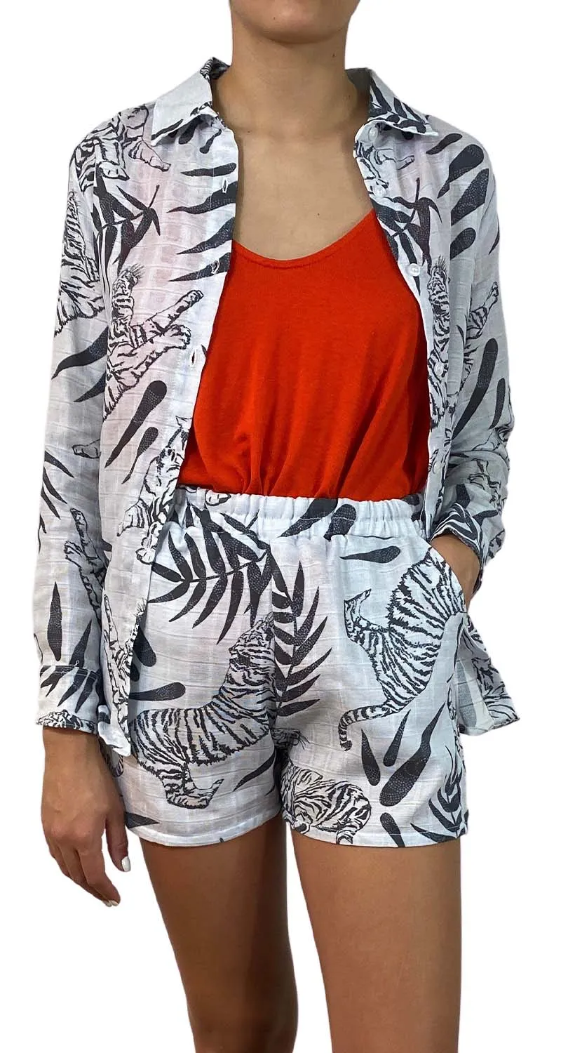 LAS SUREÑAS Camisa Blanca Tigre