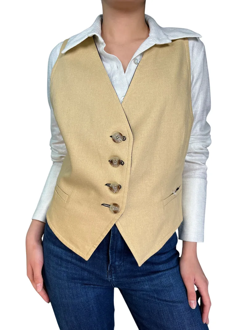 L'AUBE Gilet Lino Reversible