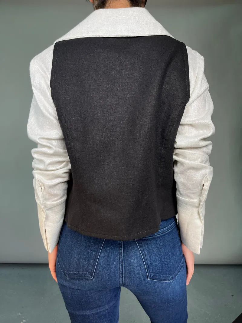 L'AUBE Gilet Lino Reversible