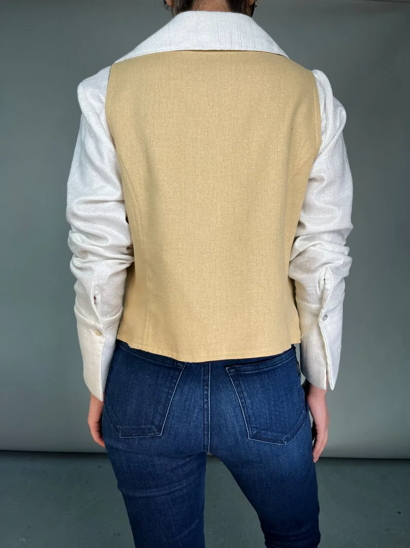 L'AUBE Gilet Lino Reversible