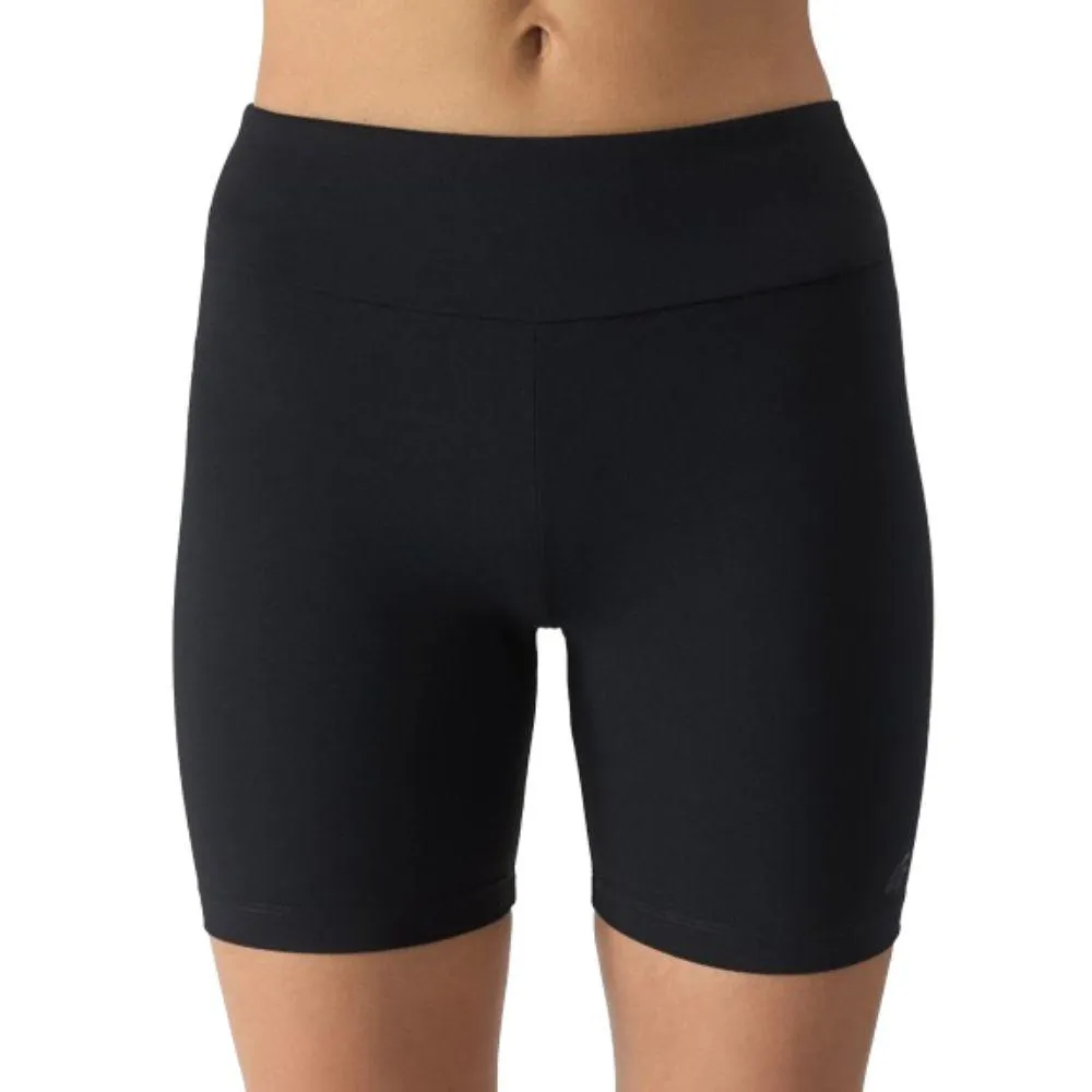 LEGGINGS CORTOS DE MUJER CON CINTURA ALTA 4F TTIGF151. Negro.