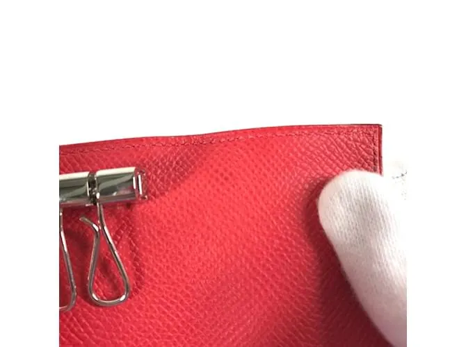 Llaveiro de cuero rojo Hermès Roja 