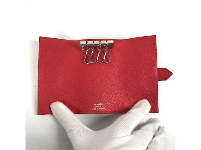 Llaveiro de cuero rojo Hermès Roja 