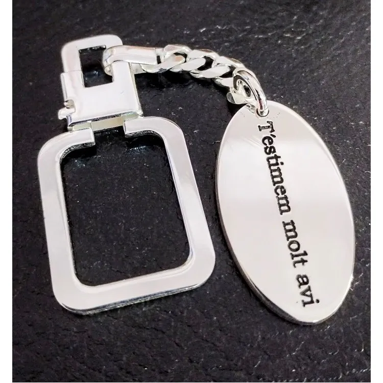 Llavero personalizado Ovalado en plata de ley